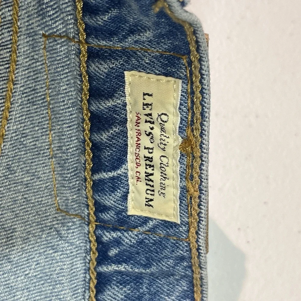 Levi's Ribcage Bell Premium Jeans Womens 32x34 Blue Denim High Rise Wide Flare